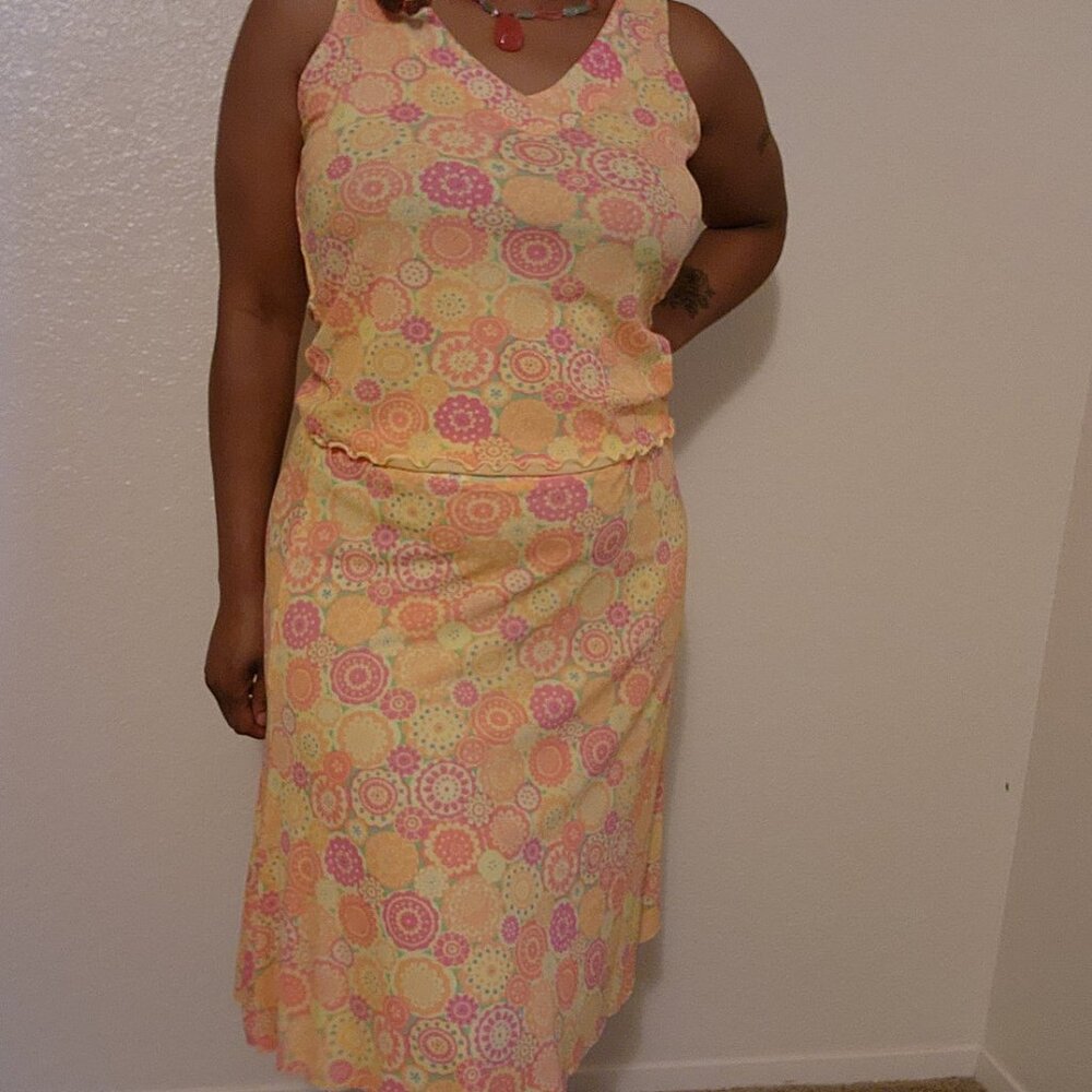 Segrid Olsen floral skirt set